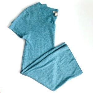 KENSIE Light Blue Knit Short Sleeve Dress